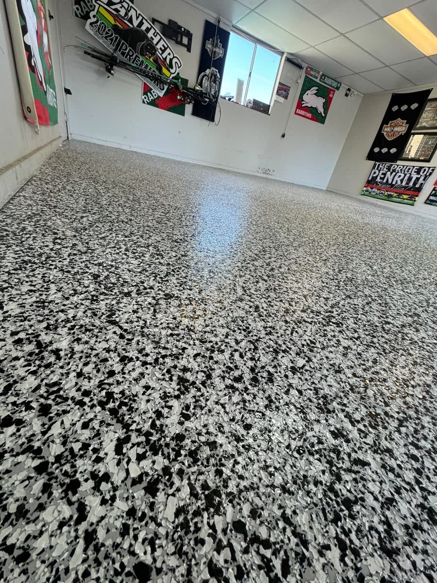 Epoxy flake garage floor by Epoxy Flooring NSW